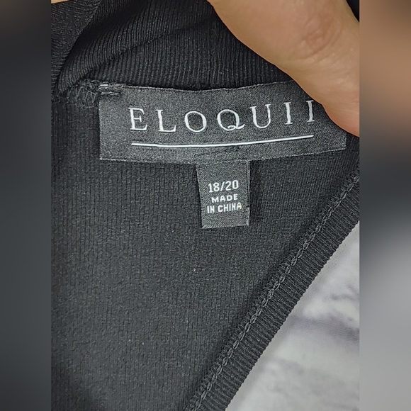 Eloquii black contemporary asymmetrical midi length dress Size 18/20 - Picture 2 of 2